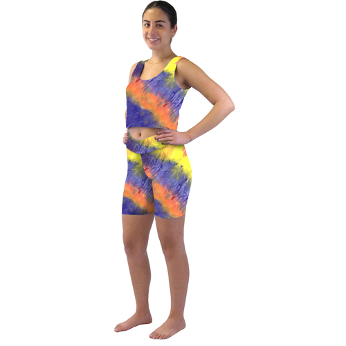 Uzzi Sleeveless Cropped Top for Women Large Orange Multi